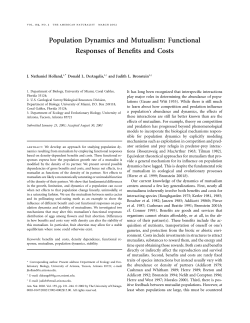 Population Dynamics and Mutualism: Functional Responses of