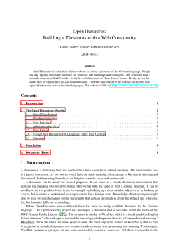 OpenThesaurus: Building a Thesaurus with a Web Community