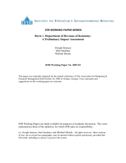 Davis v. Department of Revenue of Kentucky: A Preliminary Impact