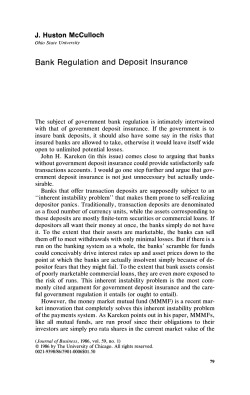 Bank Regulation and Deposit Insurance
