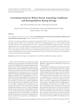 Correlation between Wheat Starch Annealing Conditions and