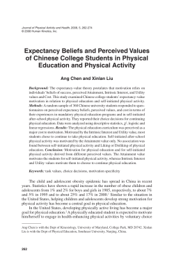 Expectancy Beliefs and Perceived Values of Chinese College