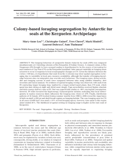 Colony-based foraging segregation by Antarctic fur seals at the