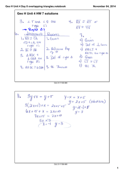 Geo H Unit 4 Day 8 overlapping triangles.notebook