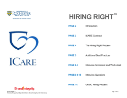 hiring right - University of Rochester
