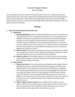 Lincoln Douglas Debate - Madison County Schools