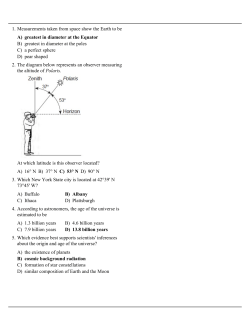 A) greatest in diameter at the Equator B) greatest in diameter at the