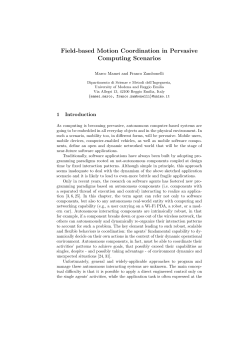 Field-based Motion Coordination in Pervasive Computing Scenarios