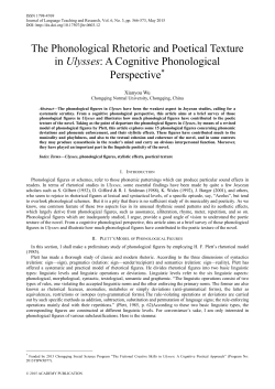 The Phonological Rhetoric and Poetical Texture in Ulysses: A