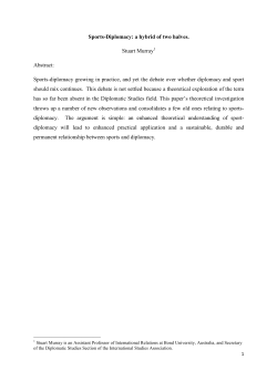 Sports-Diplomacy: a hybrid of two halves