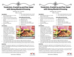 Tenderloin, Cranberry and Pear Salad with Honey Mustard Dressing