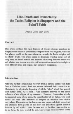 Life, Death and Immortality: the Taoist Religion
