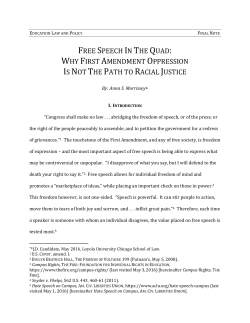 free speech in the quad: why first amendment oppression is not