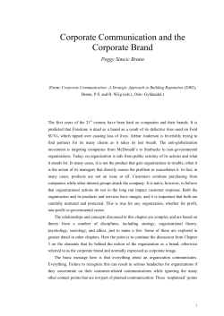 Corporate Communication and the Corporate Brand