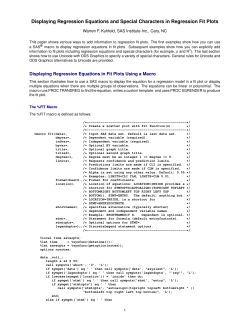 Displaying Regression Equations and Special