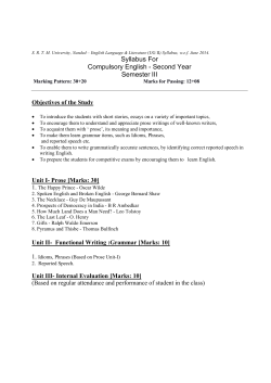 Syllabus For Compulsory English
