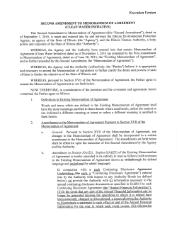 Execution Version SECOND AMENDMENT TO MEMORANDUM OF