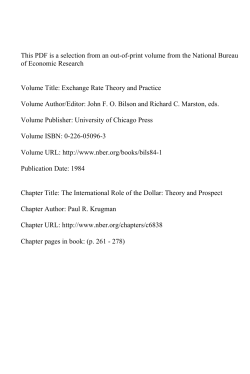 8 The International Role of the Dollar: Theory and Prospect