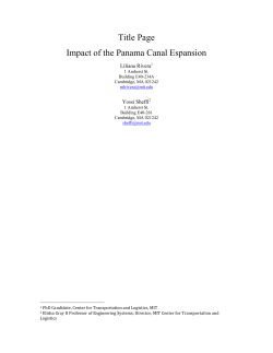 Title Page Impact of the Panama Canal Espansion