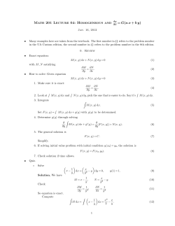 Math 201 Lecture 04: Homogeneous and = G(a x + b y)