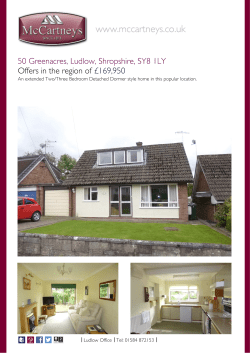 50 Greenacres, Ludlow, Shropshire, SY8 1LY Offers in the region of