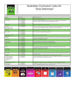 Australian Curriculum Links for &ldquo;Dice Dilemmas&rdquo;