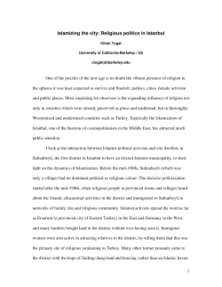 Islamizing the city: Religious politics in Istanbul