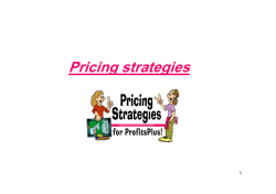 Pricing strategies