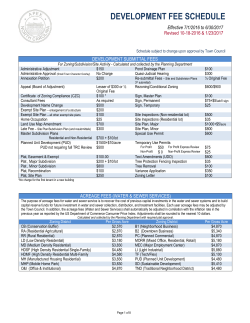 Development Fee Schedule