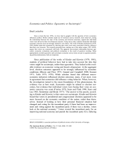 Economics and Politics: Egocentric or Sociotropic?