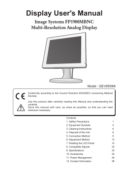 Display User`s Manual - Richardson Healthcare