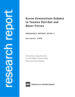 Screw Connections Subject to Tension Pull