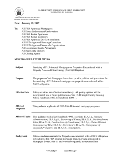 Date: January 19, 2017 To: All FHA Approved Mortgagees All Direct