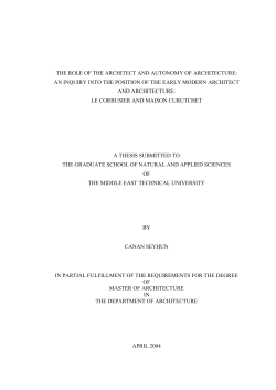 the role of the architect and autonomy of architecture