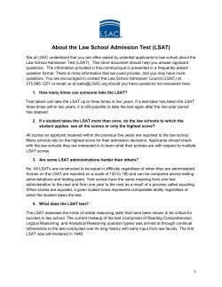 About the Law School Admission Test (LSAT)