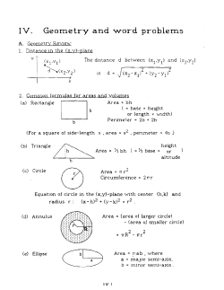 IV. Geometry and word problems