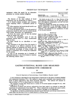 gastro-intestinal blood loss measured by radioactive chromium