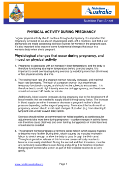 Physical Activity During Pregnancy