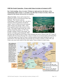 France ceded Alsace-Lorraine to Germany in 1871