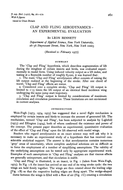clap and fling aerodynamics - an experimental evaluation