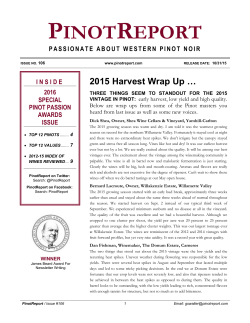 IN THE MARKET: Index Of Recent Pinot Noir Reviews