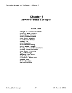 Chapter 1 - Design for Strength and Endurance