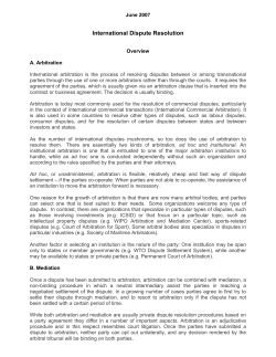 International Dispute Resolution