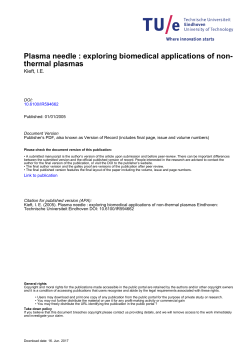 Plasma needle : exploring biomedical applications of non