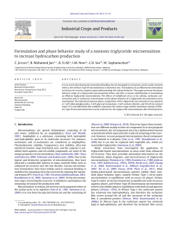Formulation and phase behavior study of a nonionic triglyceride