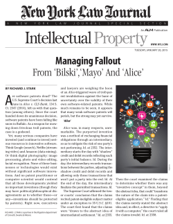 managing Fallout From `Bilski`,`Mayo` And `Alice`