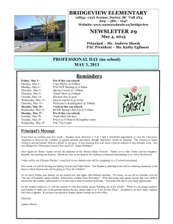 May 2013 Bridgeview Elementary newsletter