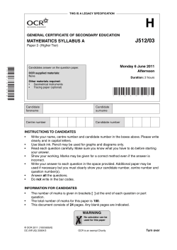 Paper 3 - Toot Hill School