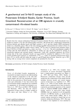 A geochemical and Sr-Nd-O isotopic study of the Proterozoic