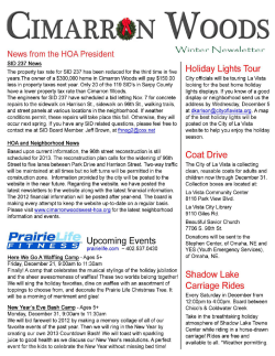 PrairieLi~ .. Upcoming Events Holiday Lights Tour Coat Drive